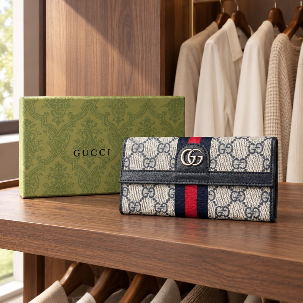 Gucci Ophidia GG Supreme Long Flap Wallet - Picture 4 of 6